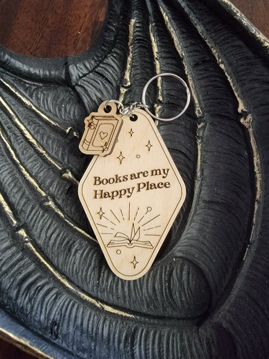 Books are my Happy Place Keychain
