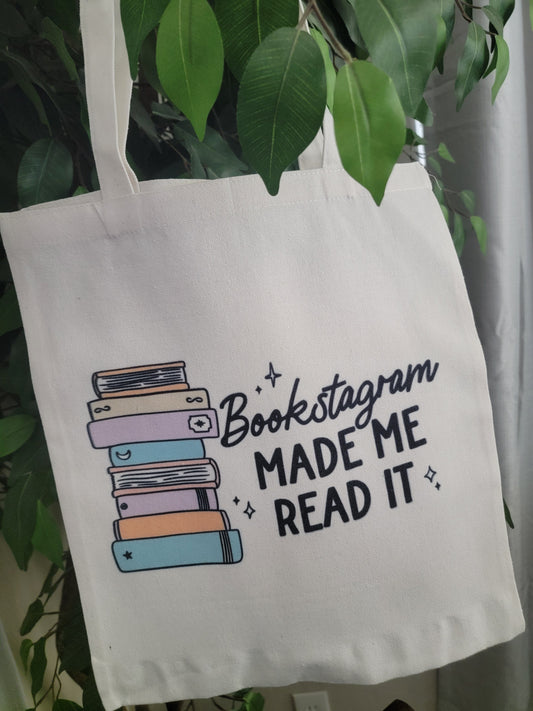 Bookstagram Made Me Read It Canvas Tote Bag
