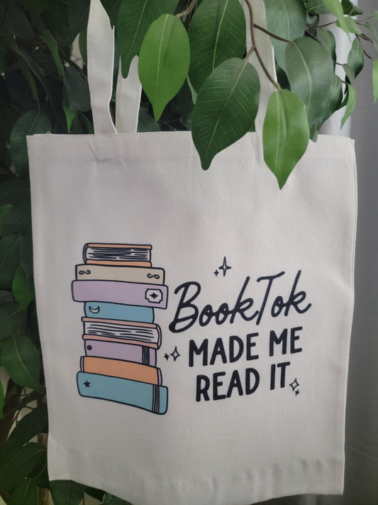 Booktok Made Me Read It Canvas Tote Bag
